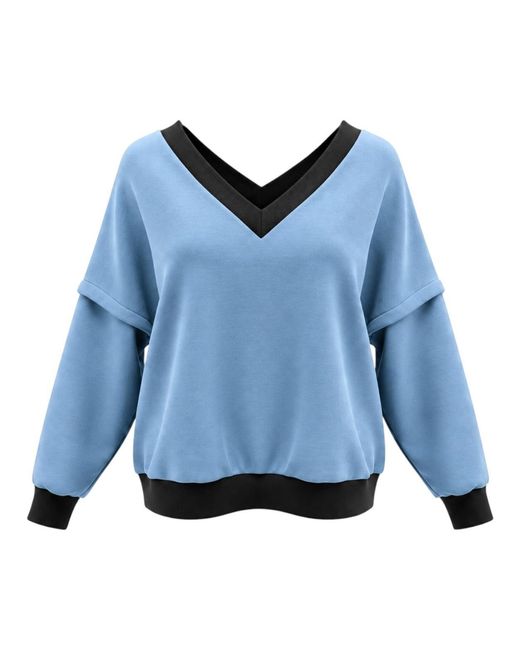 BEIRA Blue Victoria V-Neck Sweatshirt –