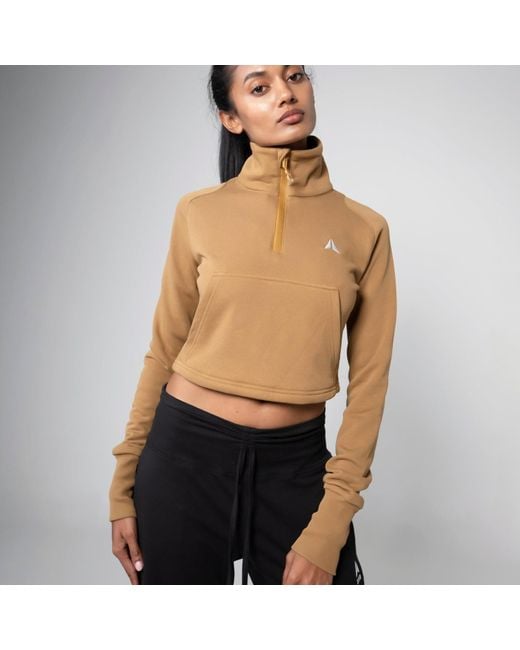 Aora Athletics Brown Miho Half Zip Sweater