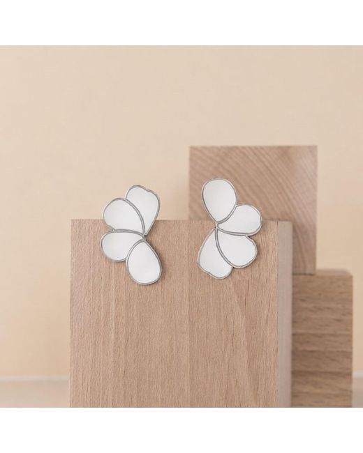 Silver Moon Metallic Soft Bloom Sterling Earrings