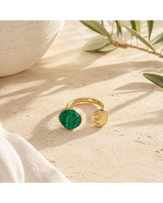 Rare Matters Jewelry Metallic Malachite Statement Ring