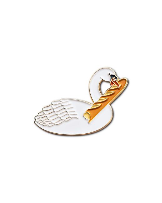 Make Heads Turn Metallic Enamel Pin Lucky Swan