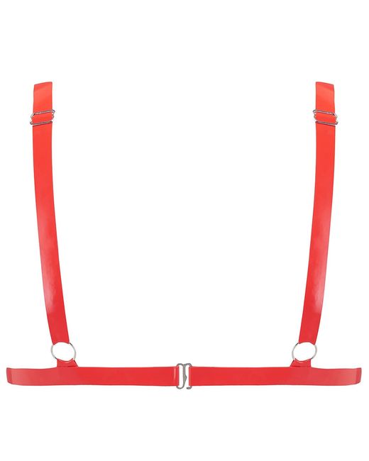 Elissa Poppy Red Latex Triangle Bra