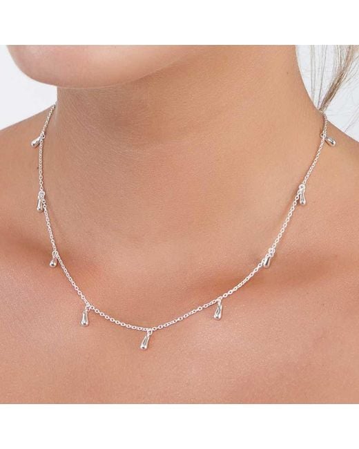 Lucy Quartermaine Metallic Sterling Mini Drop Choker Style Necklace