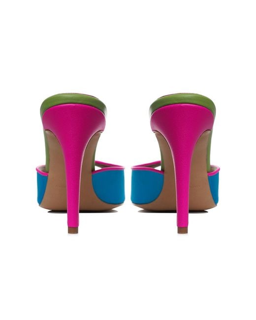 Ginissima Blue Vicky Heeled Sandals, Round Toe