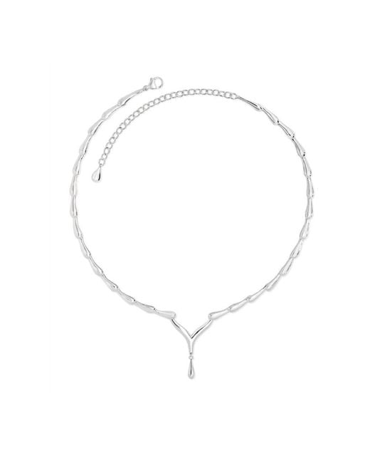 Lucy Quartermaine Metallic Wishbone Drop Necklace