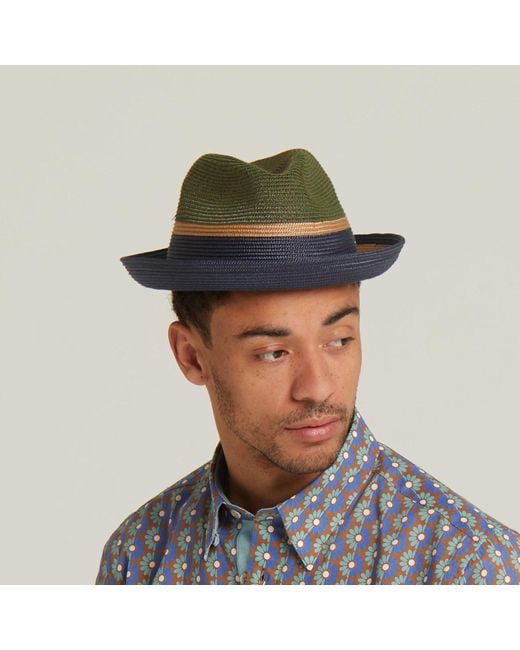 Dasmarca Hats Green Dasmarca Verona Summer Two Tone Straw Fedora Moss Hat For And for men