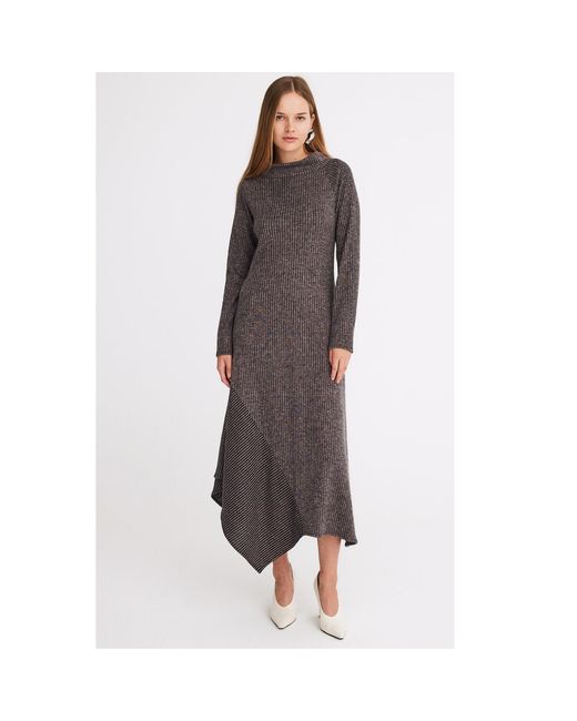 Mirimalist Gray Sunset Open-Back Knit Dress
