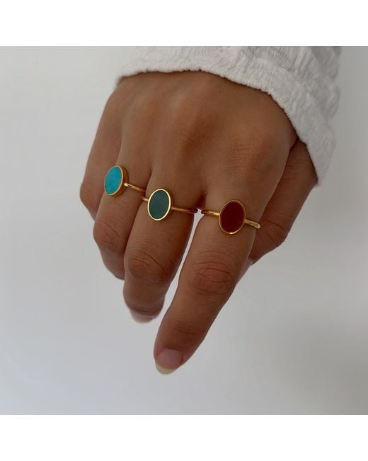 Fi Collection Multicolor Plated Carnelian Ring