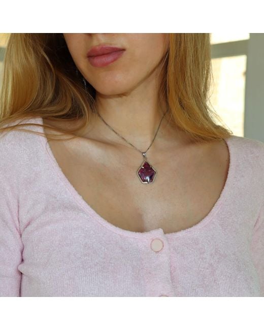 Mineralgems•Studio Purple Ruby Pendant With Sterling Chain