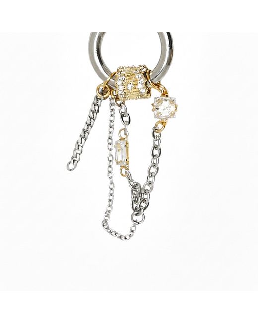 Kirei Metallic Interference Chain Hoop Earrings