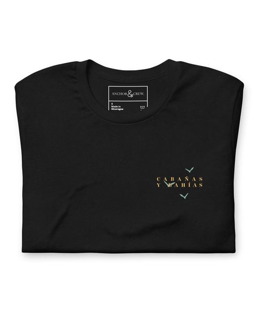 Anchor and Crew Black Golden Archives Postmark Organic Cotton T-Shirt