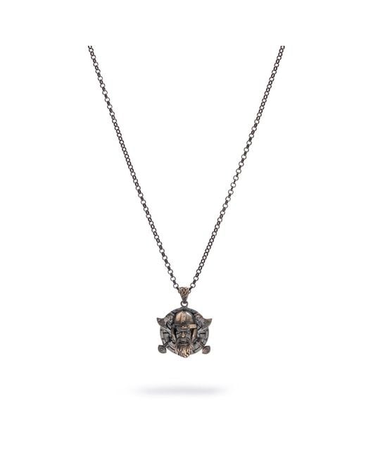 Ebru Jewelry Metallic Storm Breaker Viking Sterling Necklace for men