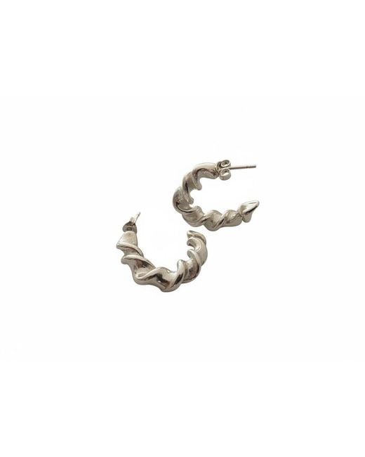 Mitsymay Jewellery White Twists & Tangles Half Hoops