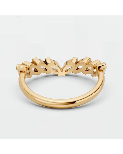 Aya Fine Jewelry Metallic Marquise 1.08 Ctw Lab Diamond Curved Wedding Band