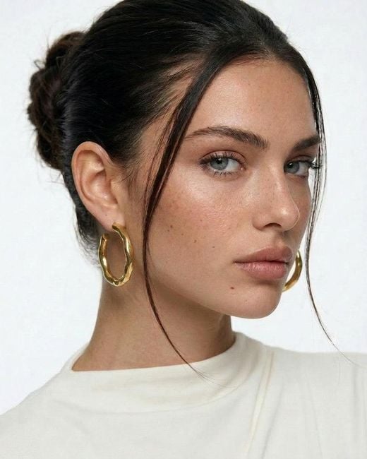 Elk & Bloom Metallic Chunky 14K Hammered Hoops