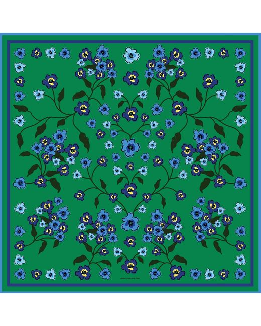 Jessie Zhao New York Green Emerald Echo Double Sided Silk Scarf