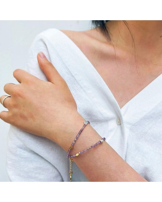 Aurozia Metallic Evil Eye Moon & Heart Amethyst Vermeil Choker Necklace& Bracelet, Crystal Protection Jewelry