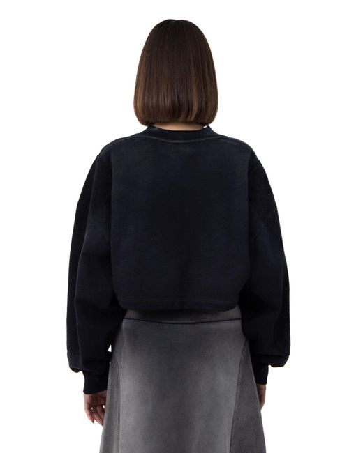 Ardea Black Cropped Arch Crewneck