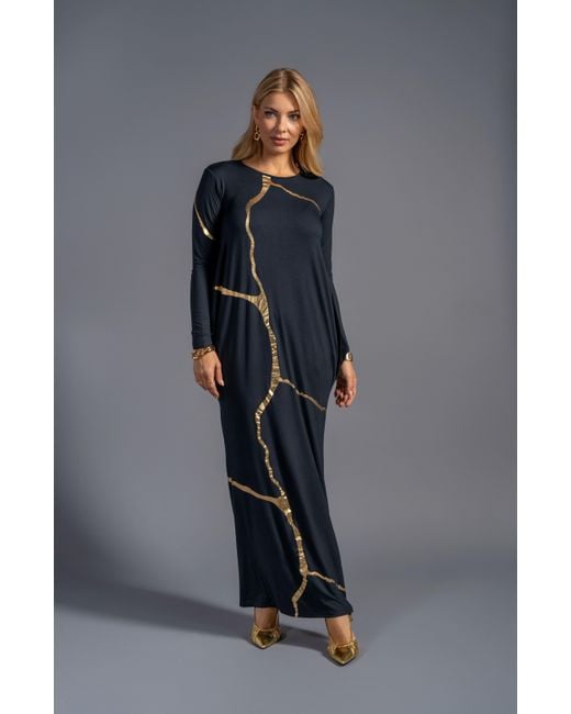 Esther Saadia Blue Charcoal Kintsugi Three Way Maxi