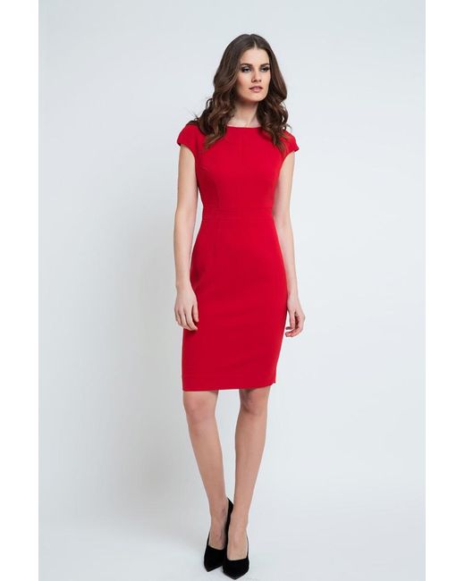 Conquista Red Cap Sleeve Dress