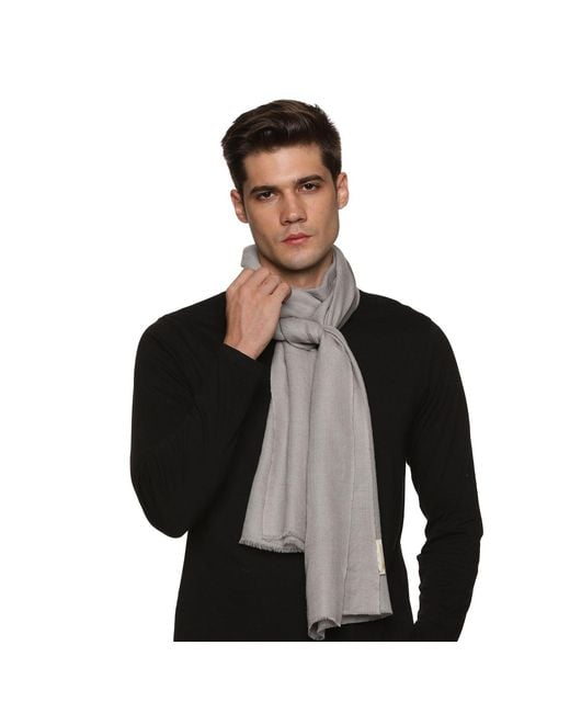 Heritagemoda Gray Handmade Cashmere Scarf for men