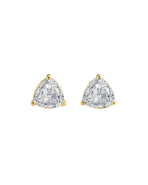 Juvetti Metallic Trillion Diamond Solitaire Stud Earrings