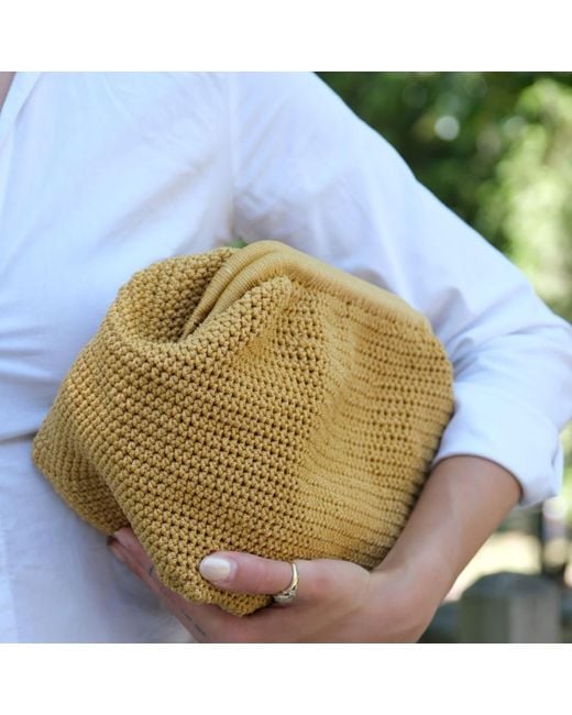 Springmoonatelier Natural Neutrals Handmade Mustard Clutch Bag