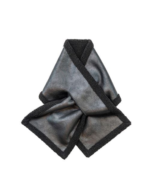 Circular Path Black Faux Shearling Vegan Scarf