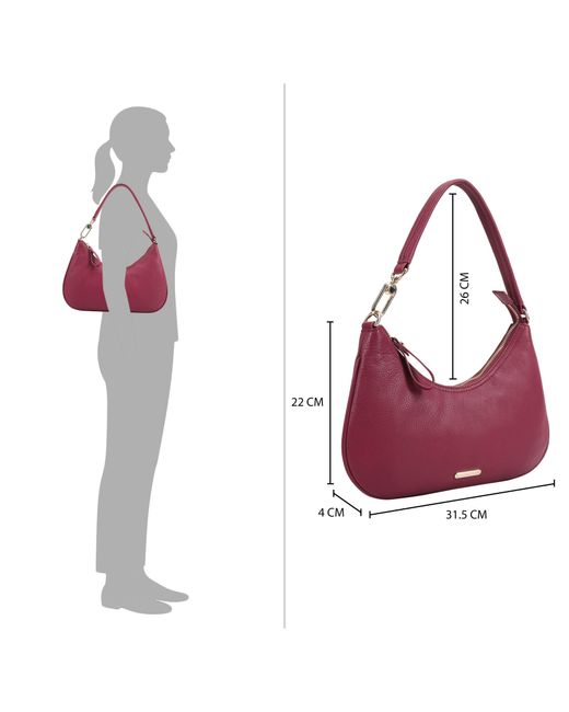Paul Costelloe Purple Tirana Leather Shoulder Bag