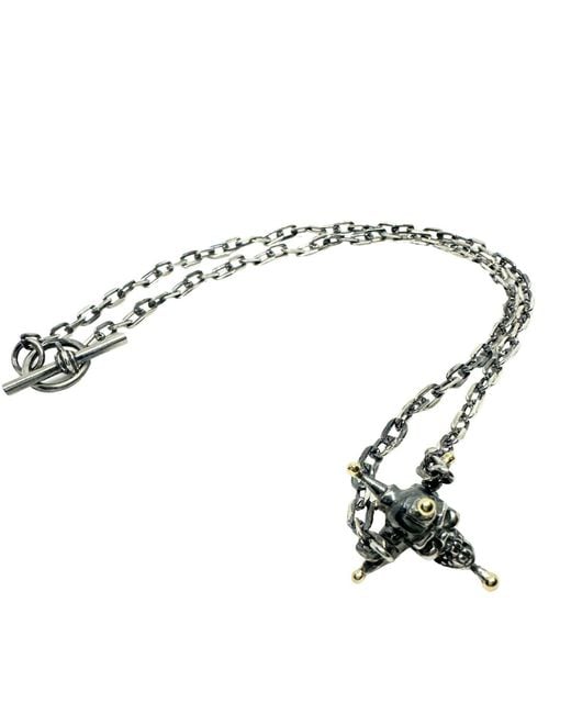 Tg-Jewellery by Tamara Gervasio Metallic Punk Skull Necklace for men