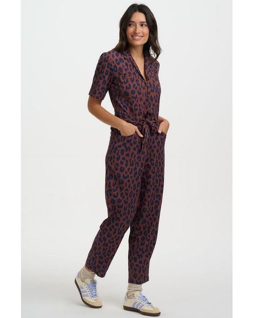 Sugarhill Brown Meredith Boilersuit Rust, Ikat Leopard