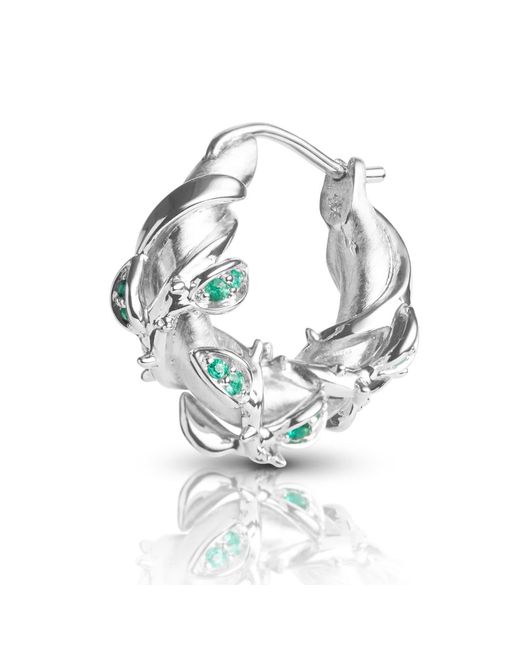 Kasun Metallic Enchanted Emerald Forest Hoop Earring