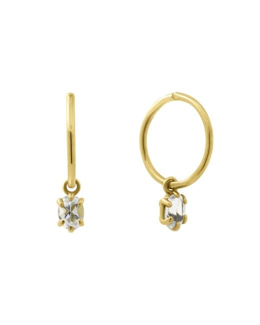 Lee Renee Metallic Aquamarine Clicker Hoop Earrings
