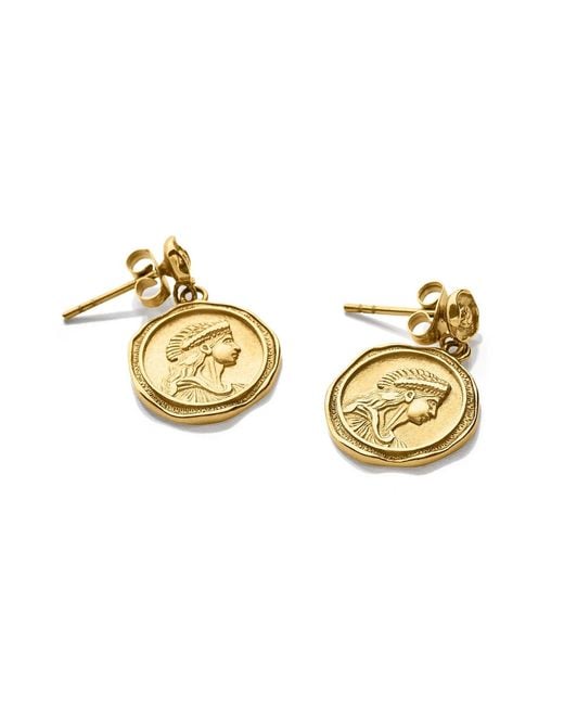 Bermuda Watch Company Metallic Maivelle Athena Coin Drop Earrings