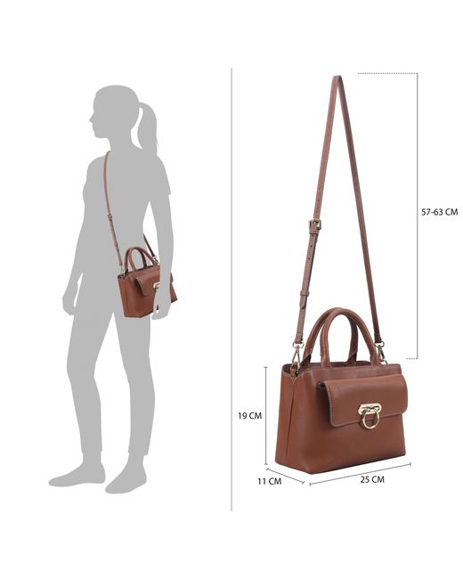 Paul Costelloe Brown Navarre Leather Crossbody Bag