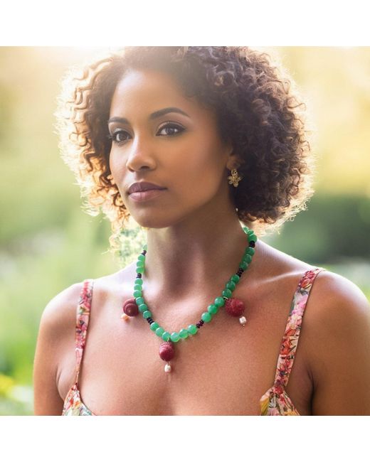 Vintouch Italy Green Te Fiti Chrysoprase Necklace