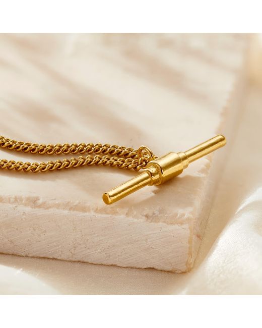 Posh Totty Designs Metallic Gold Plate T Bar Necklace With Curb Chain