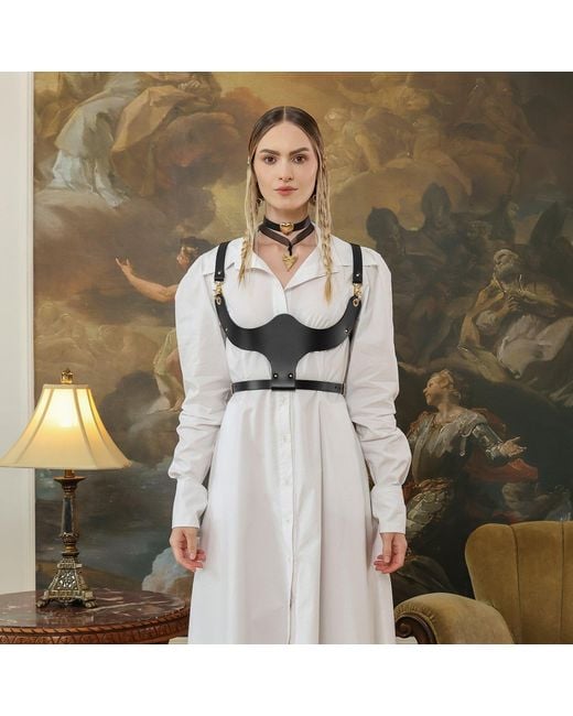 Haute Cuir Black Saria Leather Underbust Harness