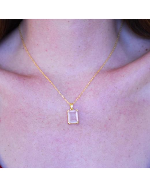 GEM BAZAAR Pink Rosings Pendant & Chain