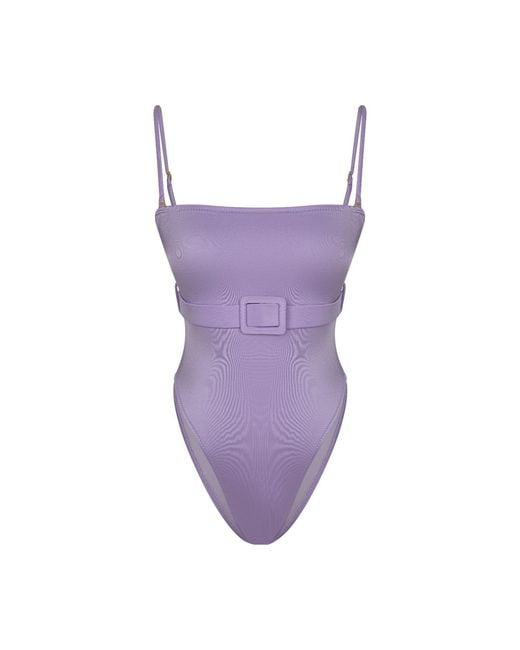 Mahogany Coast Swim Purple Dolce Belted Swimsuit