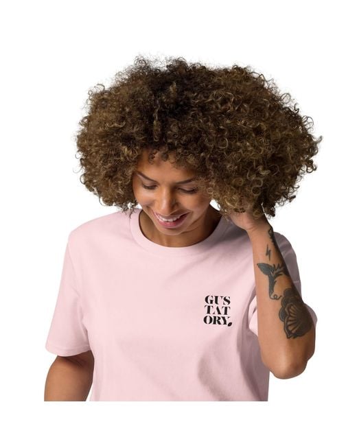 Anchor and Crew Pink Cotton Gustatory Berlin Coffee Scene Organic Cotton Embroidered T-Shirt
