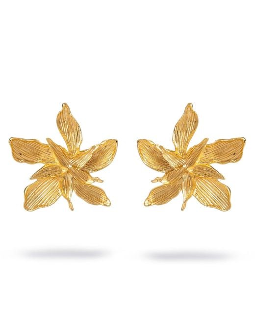 Ebru Jewelry Metallic Floral Majesty Stud Earrings