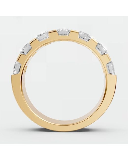 Aya Fine Jewelry Metallic Emerald Cut Lab Diamond Stackable Eternity Wedding Band Ring