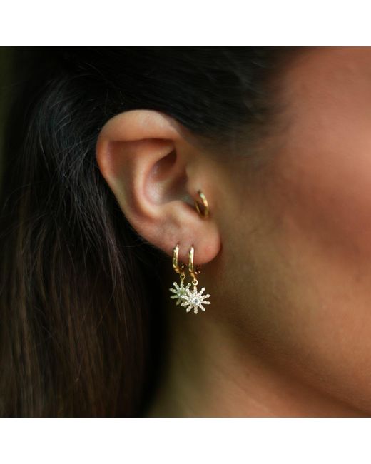 Ebru Jewelry Metallic Minimalist Vermeil & Diamond Sun Earrings