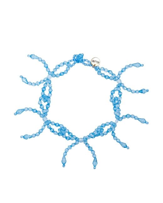 Tillie Beads Blue Playful Ribbon Bead Necklace
