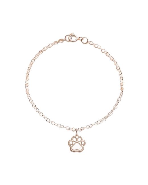 Posh Totty Designs Metallic Sterling Paw Print Dinky Charm Bracelet