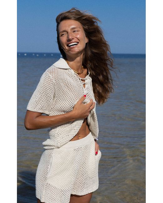 SALANIDA Natural Neutrals Coco Lace Shorts Cream