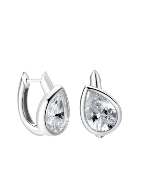 Onewildone Metallic So Easy Tilted Pear Hoop Earrings