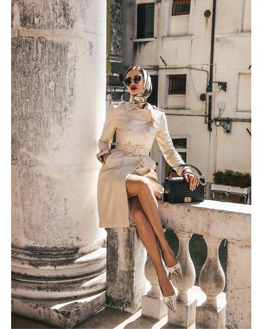 Santinni Natural Neutrals 'Belle Du Jour' 100% Leather Trench Coat
