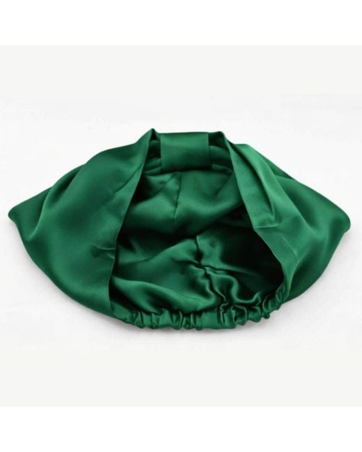 Hi Silk Green Set Of Two Double-Layer Silk Bonnets